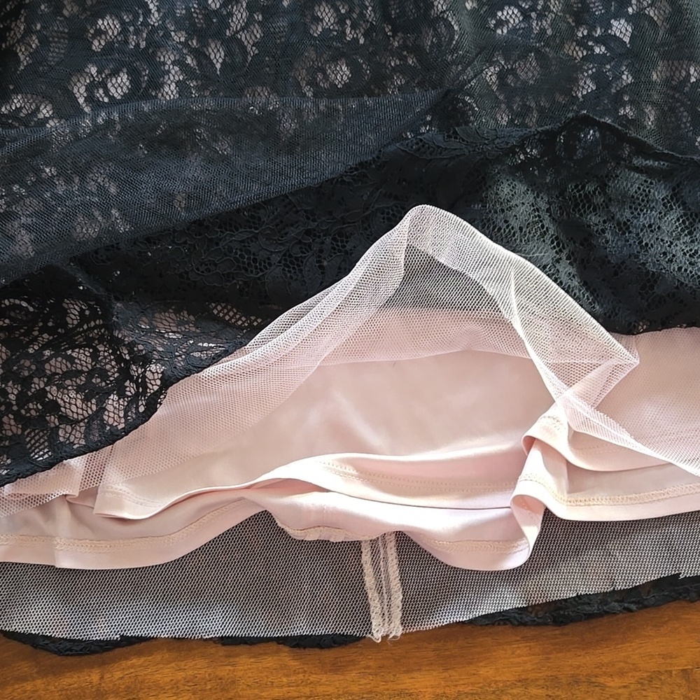 Express High Waisted Lace And Tulle Black And White Fit And Flare Skirt Size 12 - Picture 4 of 8
